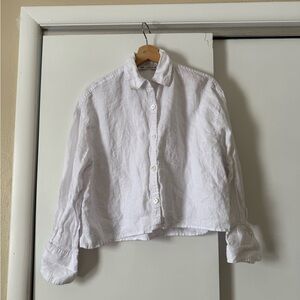 Zara Crisp White Linen Shirt